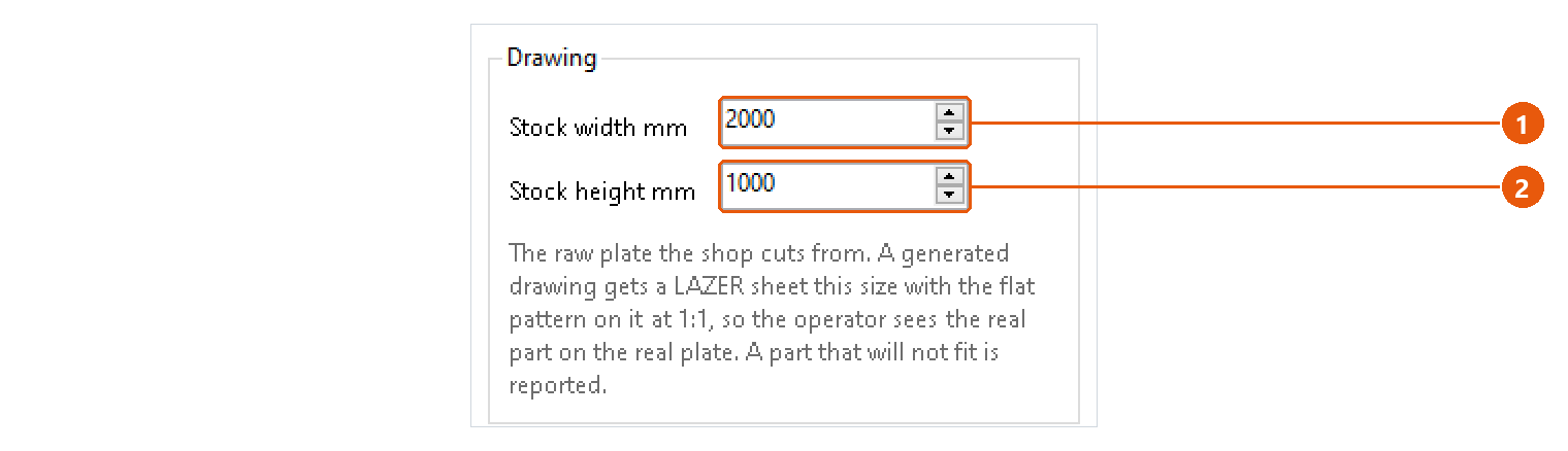 Settings: screenshot with numbered callouts